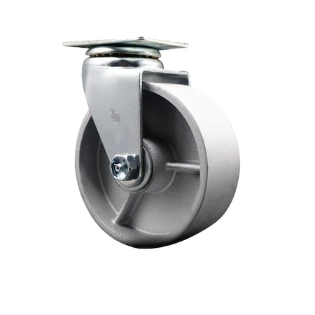 Service Caster 5'' Semi Steel Cast Iron Wheel Swivel Caster with Bronze Bearing SCC-20S520-SSBZ